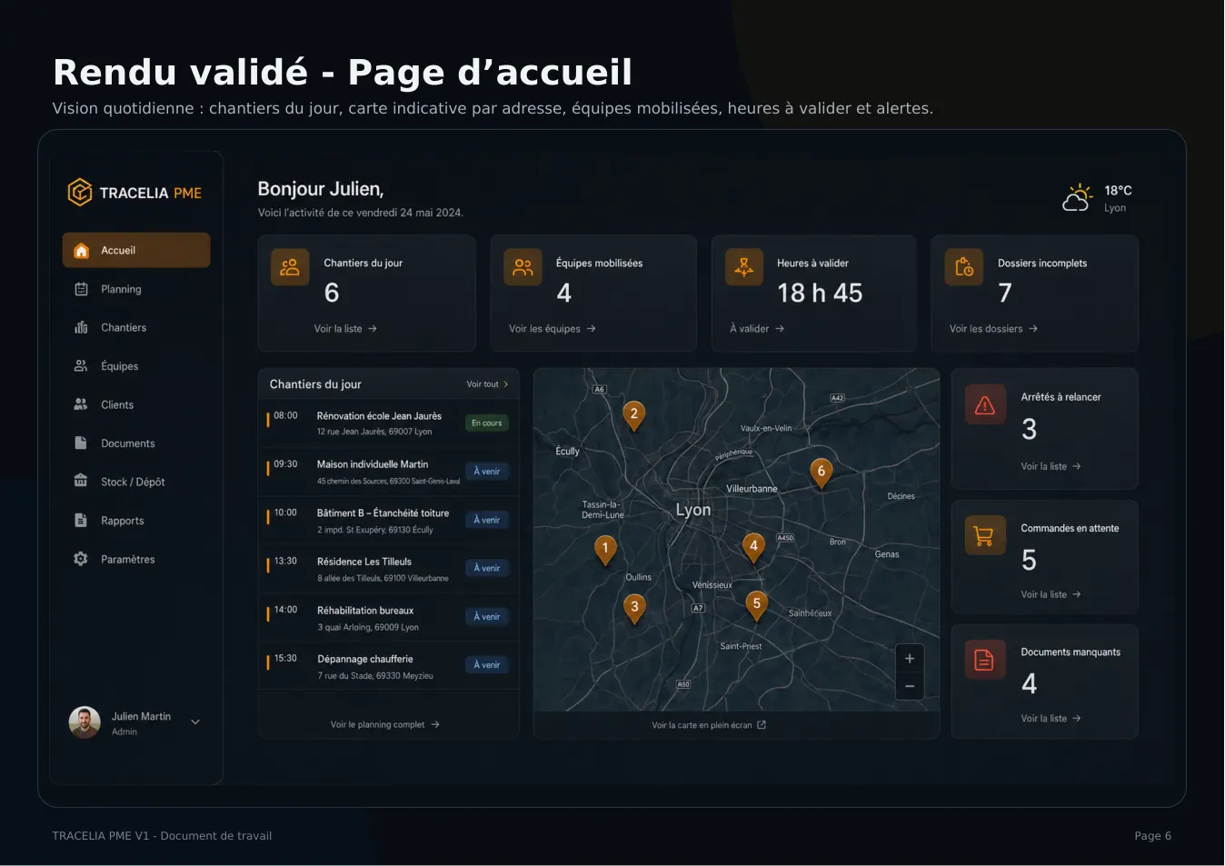 Logiciel planning chantier PME TRACELIA